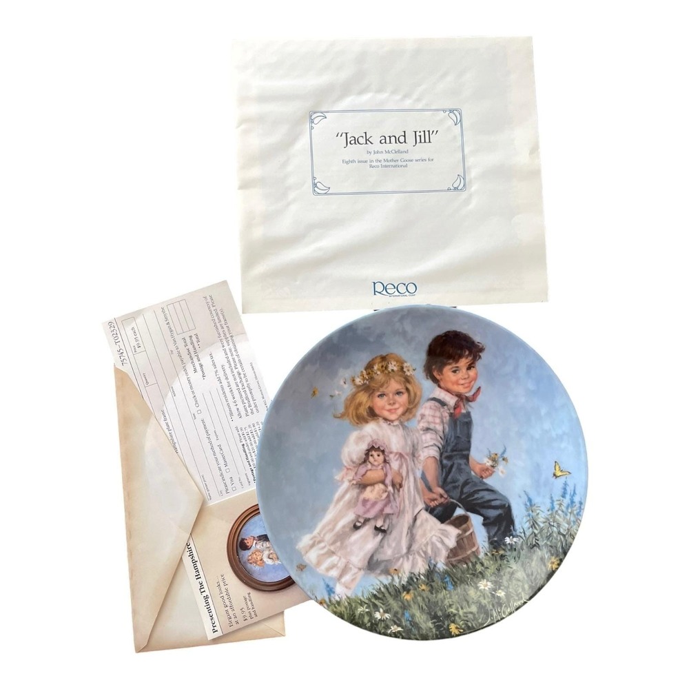 Reco Jack and Jill Collector Plate John McClelland Mother Goose Series 1986